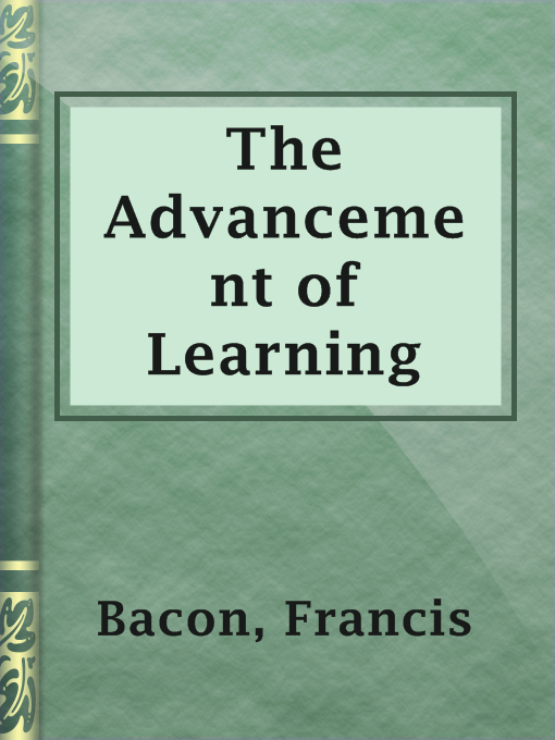 Cover image for The Advancement of Learning